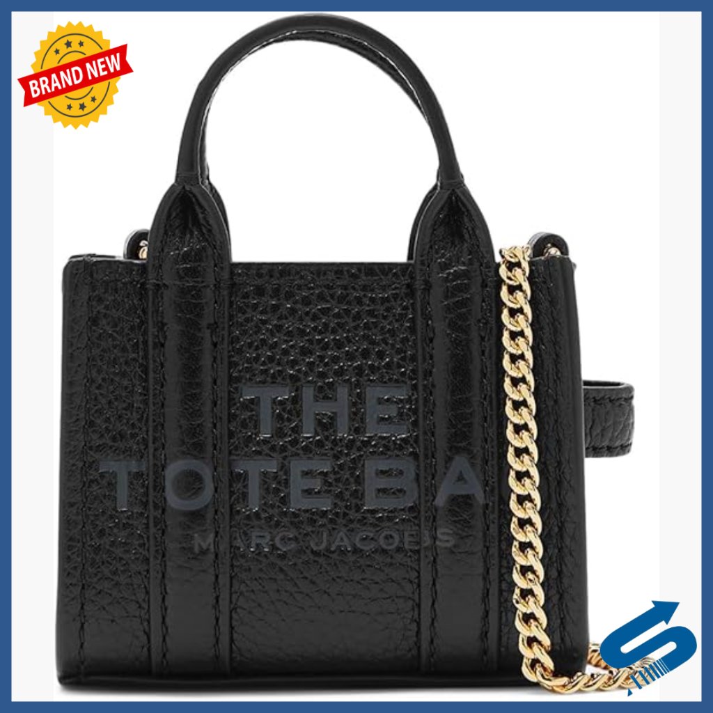 Leather Nano Tote Crossbody Bag With Zipper Closure